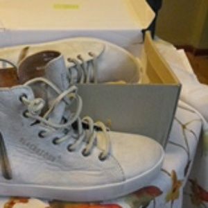 Grey leather hi tops